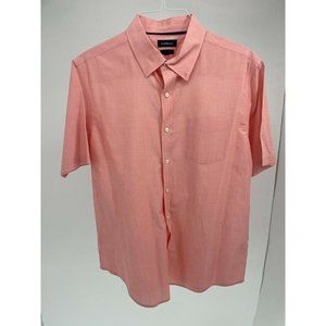 Croft & Barrow Easy Care Red Short Sleeve Button Down Shirt Men's Size Large